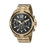 Guess Surge Chronograph Black Dial Gold Steel Strap Watch for Men - W1258G2 Buy Now By Guess