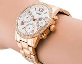 Guess Mini Surprise Analog Silver Dial Rose Gold Steel Strap Watch For Women - W0623L2 Buy Now By Guess