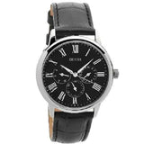 Guess Wafer Analog Black Dial Black Leather Strap Watch For Men - W70016G1 Buy Now By Guess