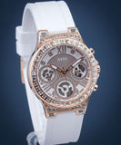 Guess Moonlight Diamonds White Dial White Rubber Strap Watch for Women - GW0257L2 Buy Now By Guess
