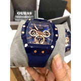 Guess Phoenix Multifunction Blue Dial Blue Rubber Strap Watch for Men - GW0203G7 Buy Now By Guess