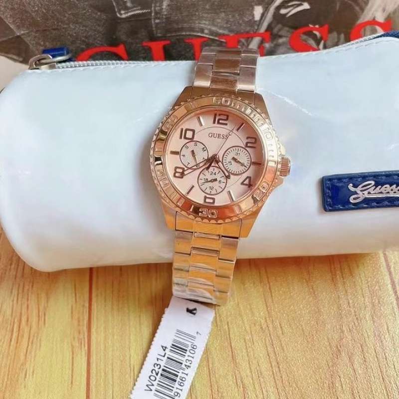 Guess BFF Multifunction Rose Gold Dial Rose Gold Steel Strap Watch for Women - W0231L4 Buy Now By Guess