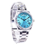 Guess Luna Quartz Blue Dial Silver Steel Strap Watch For Women - GW0308L4 Buy Now By Guess