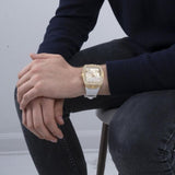 Guess Phoenix Multifunction Quartz Gold Dial White Silicon Strap Watch For Men - GW0048G3 Buy Now By Guess