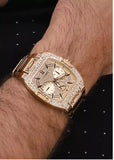 Guess Phoenix Multifunction Crystals Gold Dial Gold Steel Strap Watch For Men - GW0094G2 Buy Now By Guess