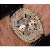 Guess Phoenix Multifunction Crystals Gold Dial Gold Steel Strap Watch For Men - GW0094G2 Buy Now By Guess