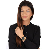 Guess Solstice Green Dial Black Rubber Strap Watch for Women - GW0113L1 Buy Now By Guess