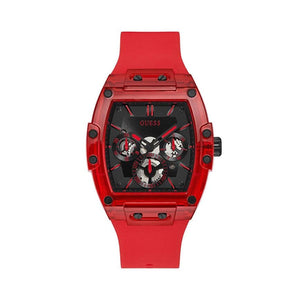 Guess Phoenix Multifunction Black Dial Red Rubber Strap Watch for Men - GW0203G5 Buy Now By Guess