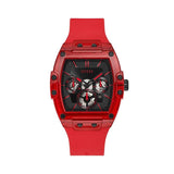Guess Phoenix Multifunction Black Dial Red Rubber Strap Watch for Men - GW0203G5 Buy Now By Guess