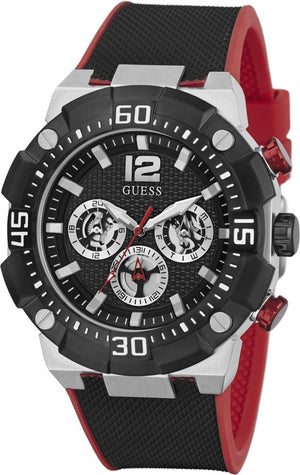 Guess Navigator Black Dial Black Rubber Strap Watch for Men - GW0264G1 Buy Now By Guess