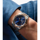 Guess Quartz Blue Dial Two Tone Steel Strap Watch For Men - GW0265G12 Buy Now By Guess