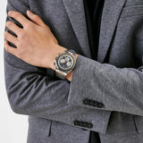 Guess Empire Quartz Black Dial Silver Steel Strap Watch For Men - GW0489G1 Buy Now By Guess