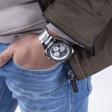 Guess Empire Quartz Black Dial Silver Steel Strap Watch For Men - GW0489G1 Buy Now By Guess