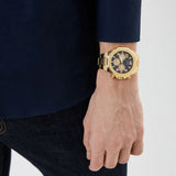 Guess Empire Quartz Black Dial Gold Steel Strap Watch For Men - GW0489G2 Buy Now By Guess