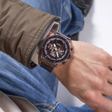 Guess Edge Chronograph Brown Dial Brown Leather Strap Watch For Men - GW0492G2 Buy Now By Guess