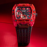 Guess Phoenix Multifunction Analog Red Dial Black Silicone Strap Watch For Men - GW0499G4 Buy Now By Guess