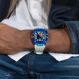 Guess Phoenix Multifunction Blue Dial White Rubber Strap Watch for Men - GW0499G6 Buy Now By Guess