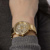 Guess Lily Quartz Gold Dial Gold Steel Strap Watch For Women - GW0528L2 Buy Now By Guess