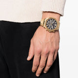 Guess Edge Chronograph Black Dial Gold Steel Strap Watch For Men - GW0539G2 Buy Now By Guess