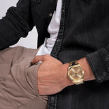 Guess Connoisseur Analog Gold Dial Gold Steel Strap Watch For Men - GW0542G2 Buy Now By Guess