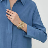 Guess Duchess Quartz Gold Dial Gold Steel Strap Watch For Women - GW0558L2 Buy Now By Guess