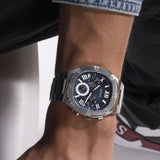 Guess Headliner Multifunction Blue Dial Silver Steel Strap Watch For Men - GW0572G1 Buy Now By Guess