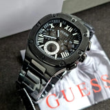 Guess Headliner Multifunction Black Dial Black Steel Strap Watch For Men - GW0572G3 Buy Now By Guess