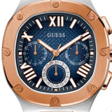 Guess Headliner Multifunction Blue Dial Two Tone Steel Strap Watch For Men - GW0572G4 Buy Now By Guess