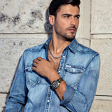 Guess Headliner Quartz Black Dial Grey Steel Strap Watch For Men - GW0572G5 Buy Now By Guess