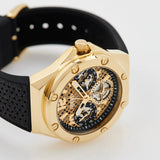 Guess Asteria Multifunction Gold Dial Black Rubber Strap Watch For Women - GW0620L2 Buy Now By Guess