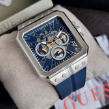 Guess Leo Chronograph Navy Blue Dial Blue Silicone Strap Watch For Men - GW0637G1 Buy Now By Guess