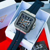 Guess Leo Chronograph Navy Blue Dial Blue Silicone Strap Watch For Men - GW0637G1 Buy Now By Guess