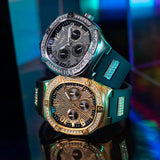 Guess Duke Crystals Black Dial Black Silicone Strap Watch For Men - GW0641G2 Buy Now By Guess