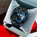 Guess Legend Analog Black Dial Black Rubber Strap Watch For Men - GW0648G1 Buy Now By Guess