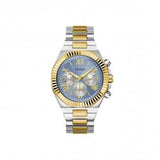 Guess Equity Analog Blue Dial Two Tone Steel Strap Watch For Men - GW0703G3 Buy Now By Guess