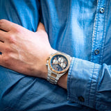 Guess Equity Multifunction Black Dial Two Tone Steel Strap Watch For Men - GW0703G4 Buy Now By Guess