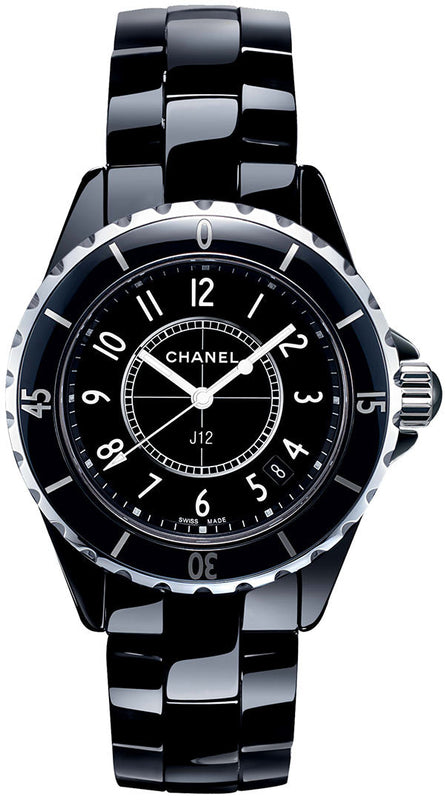 Chanel J12 Quartz Ceramic Black Dial Black Steel Strap Watch for Women - J12 H0682 Buy Now By Chanel