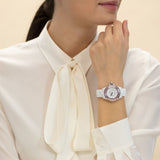 Chanel J12 Sapphire Bezel Ceramic White Dial White Steel Strap Watch for Women - J12 H2010 Buy Now By Chanel