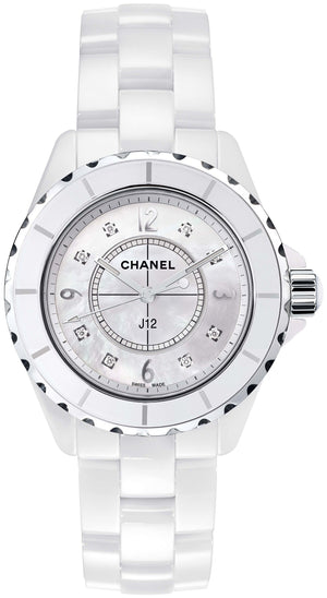 Chanel J12 Diamonds Quartz Ceramic White Dial White Steel Strap Watch for Women - J12 H2422 Buy Now By Chanel