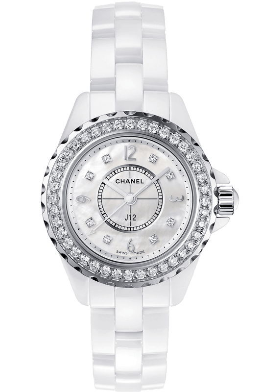 Chanel J12 Diamonds Quartz White Dial White Steel Strap Watch for Women - J12 H2572 Buy Now By Chanel