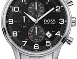 Hugo Boss Aeroliner Black Dial Silver Steel Strap Watch for Men - 1513181 Buy Now By Hugo Boss