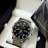 Hugo Boss Aeroliner Chronograph Black Dial Silver Steel Strap Watch For Men - 1512446 Buy Now By Hugo Boss