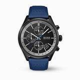 Hugo Boss Grand Prix Chronograph Black Dial Blue Leather Strap Watch for Men - 1513563 Buy Now By Hugo Boss