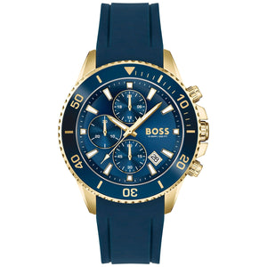 Hugo Boss Admiral Blue Dial Blue Rubber SIlicon Strap Watch for Men - 1513965 Buy Now By Hugo Boss