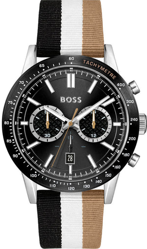 Hugo Boss Allure Chronograph Black Dial Multicolor Nylon Strap Watch for Men - 1513963 Buy Now By Hugo Boss