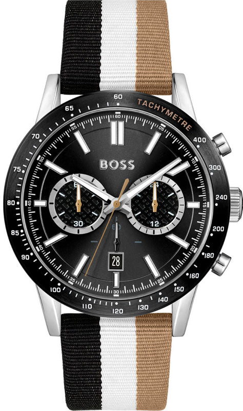 Hugo Boss Allure Chronograph Black Dial Multicolor Nylon Strap Watch for Men - 1513963 Buy Now By Hugo Boss