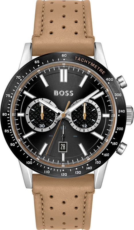 Hugo Boss Allure Black Dial Brown Leather Strap Watch for Men - 1513964 Buy Now By Hugo Boss