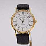 Longines Presence 25.5mm Automatic White Dial Black Leather Strap Watch for Women - L4.921.2.11.2 Buy Now By Longines