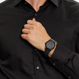 D1 Milano Ultra Thin Shadow Black Dial Black Steel Strap Watch for Men - D1-UTBJSH Authentic Buy Shop Now