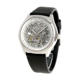 Emporio Armani Meccanico White Skeleton Dial Black Leather Strap Watch For Men - AR60003 Buy Now By Emporio Armani